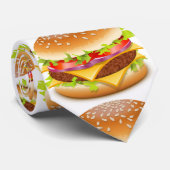 Cute Hamburger Sandwich Bun Stropdas (Opgerold)