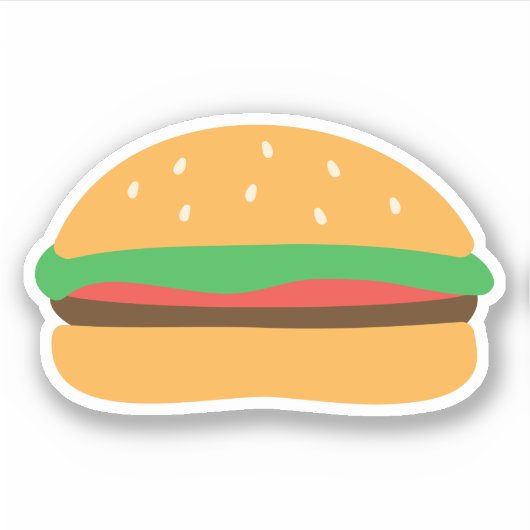Cute Hamburger Sticker (Voorkant)