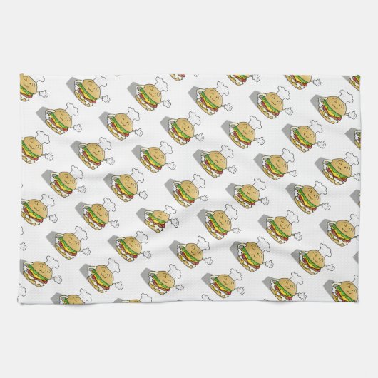 Cute Hamburger Theedoek (Horizontaal)