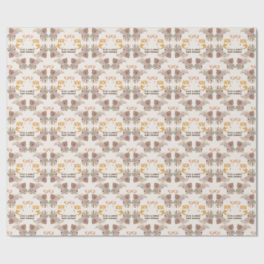 Cute Hamster Baby Borrelnootje Cadeaupapier (Vlak)