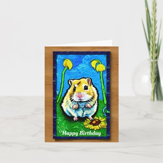 Cute Hamster Birthday Kaart (Voorkant)