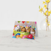Cute Hamster Birthday Kaart (Gele Bloem)