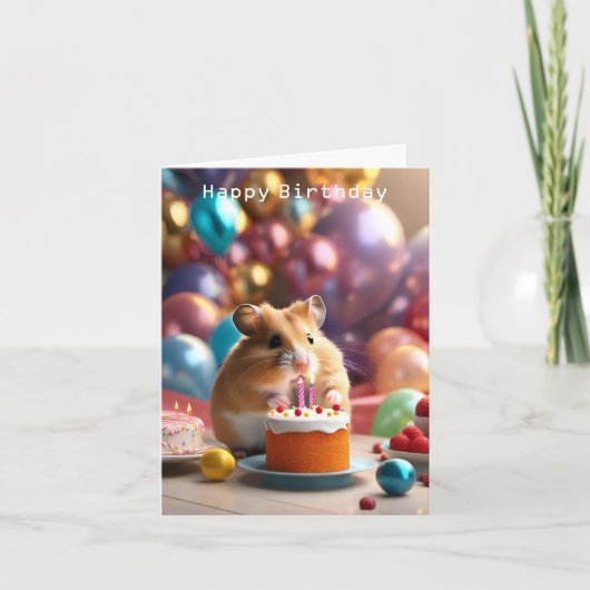 Cute Hamster Birthday Kaart (Voorkant)