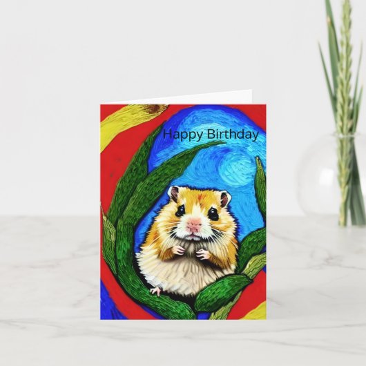 Cute Hamster Birthday Kaart (Voorkant)