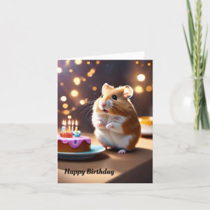 Cute Hamster Birthday Kaart