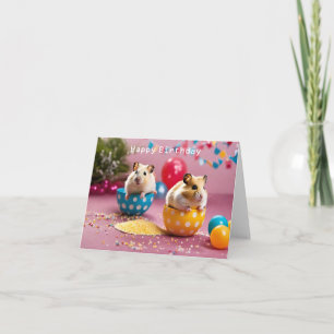 Cute Hamster Birthday Kaart