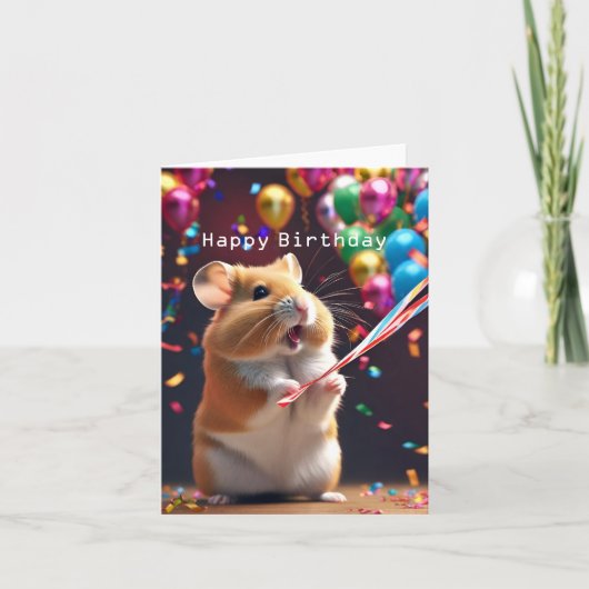 Cute Hamster Birthday Kaart (Voorkant)