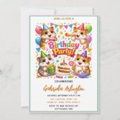 Cute Hamster Birthday Party | Kids Hamster Kaart (Voorkant)