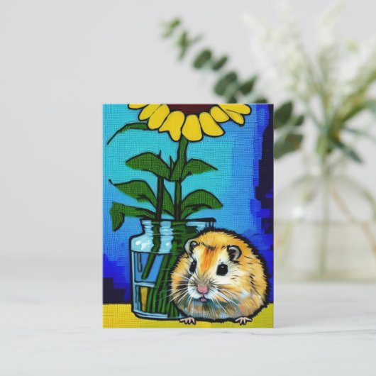 Cute Hamster Briefkaart (Staand voorkant)