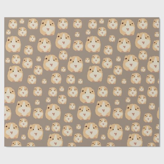 Cute Hamster Brown Pattern Cadeaupapier (Vlak)
