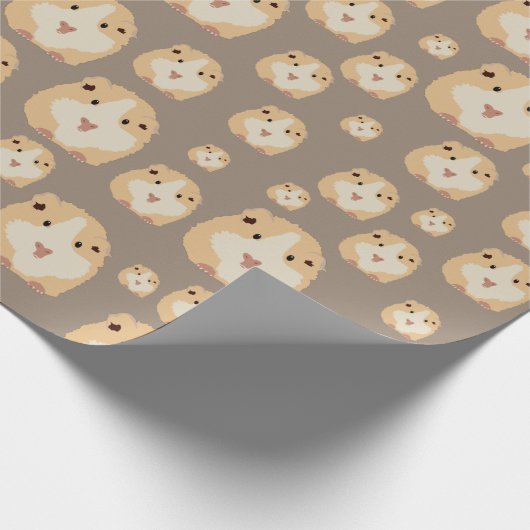 Cute Hamster Brown Pattern Cadeaupapier (Hoek)