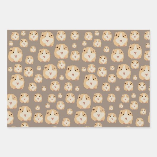 Cute Hamster Brown Pattern Inpakpapier Vel (Voorkant 2)