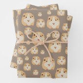 Cute Hamster Brown Pattern Inpakpapier Vel (In situ)