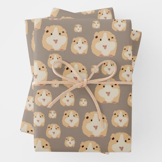 Cute Hamster Brown Pattern Inpakpapier Vel (In situ)