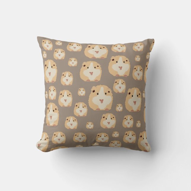 Cute Hamster Brown Pattern Kussen (Voorkant)