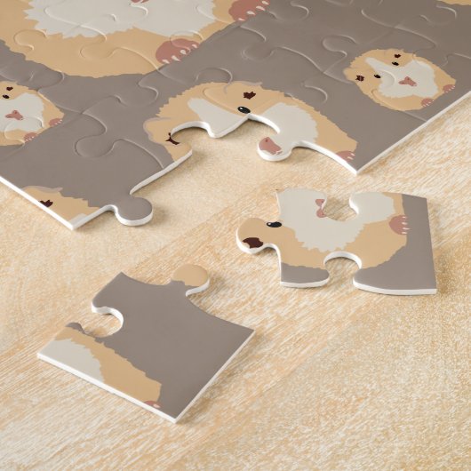 Cute Hamster Brown Pattern Legpuzzel (Zijkant)