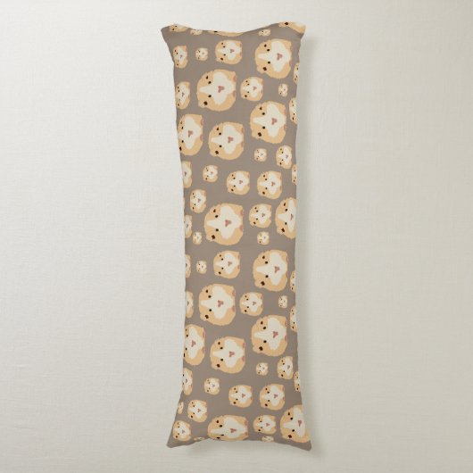 Cute Hamster Brown Pattern Lichaamskussen (Voorkant Verticaal)