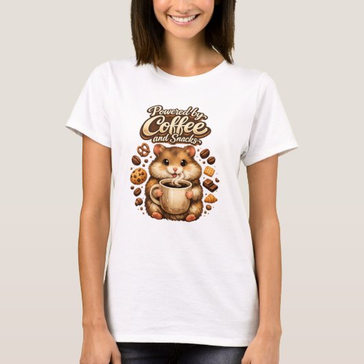 Cute Hamster Coffee Lover Funny Coffee Hamster Des T-shirt (Voorkant)