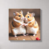 Cute Hamster Couple Canvas Print (Voorkant)