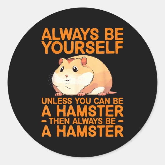 Cute Hamster Design For Men Women Kids Dwarf Hamst Ronde Sticker (Voorkant)