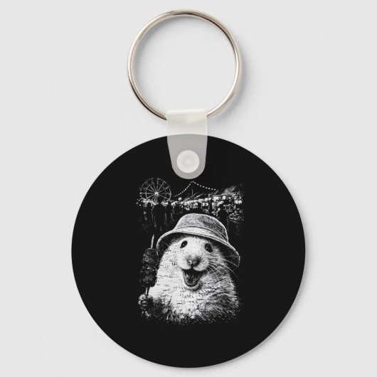Cute hamster die ijs eet meme sleutelhanger (Voorkant)
