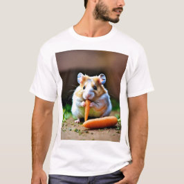Cute Hamster Eet Wortel Grafische Kunst T-shirt