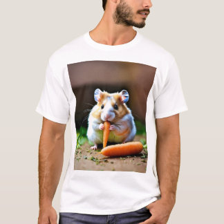 Cute Hamster Eet Wortel Grafische Kunst T-shirt