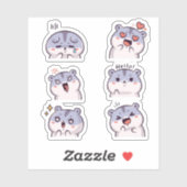 Cute Hamster Emoji Reactie Gezichten Vinyl Sticker (Vel)