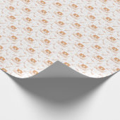 Cute Hamster Face and Pink Flowers Pattern Cadeaupapier (Hoek)