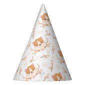 Cute Hamster Face and Pink Flowers Pattern Feesthoedjes (Links)