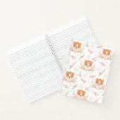 Cute Hamster Face and Pink Flowers Pattern Notitieboek (Binnen)