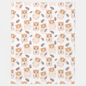 Cute Hamster Face and Seeds Pattern Kind Fleece Deken (Voorkant)