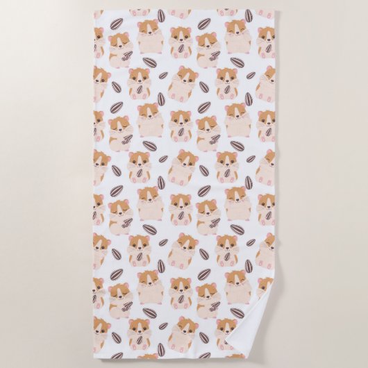 Cute Hamster Face and Seeds Pattern Kind Strandlaken (Voorkant)
