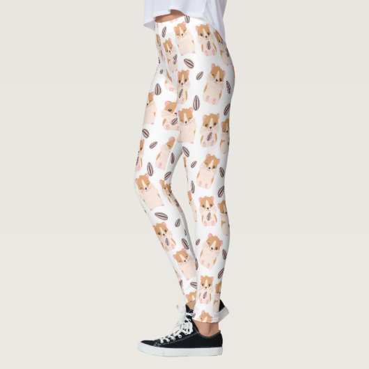 Cute Hamster Face and Seeds Pattern Leggings (Links)