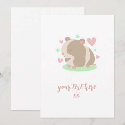 Cute Hamster Feestdagenkaart (Voorkant / Achterkant)