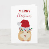 Cute Hamster Funny Animal Santa Hat Kerstmis Kaart (Voorkant)