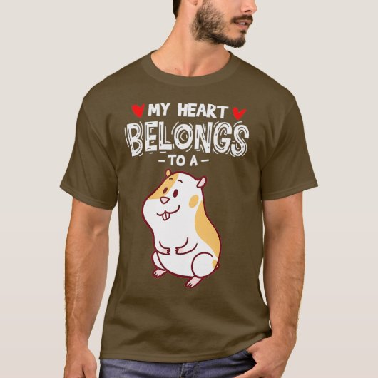 Cute Hamster Gift Heart behoort tot een hamster T-shirt (Voorkant)
