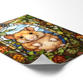 Cute Hamster Glas-in-loodraamontwerp Poster (Hoek)