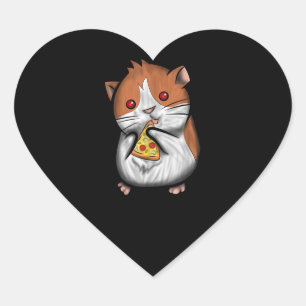 Cute Hamster Guinea Pig Love Pizza Hart Sticker
