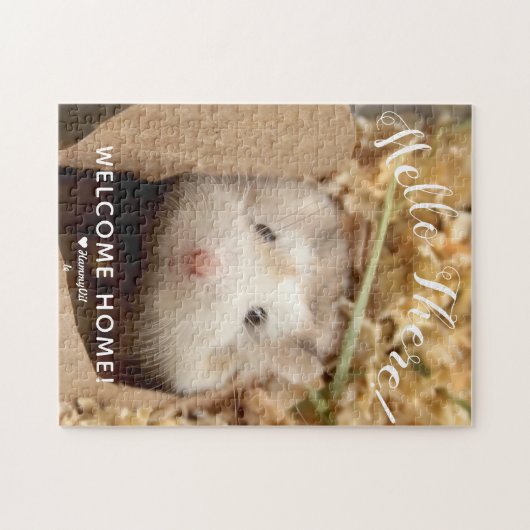 Cute Hamster Hallo Daar Welkom thuis Legpuzzel (Horizontaal)
