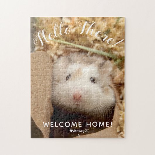 Cute Hamster Hallo Daar Welkom thuis Legpuzzel (Verticaal)