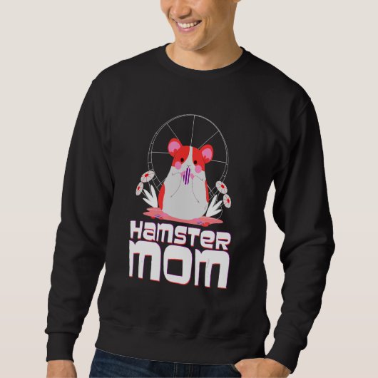 Cute Hamster Hamster Friend Mum Flowers Moeder Trui (Voorkant)