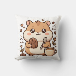 Cute Hamster Koffie Worp Kussen