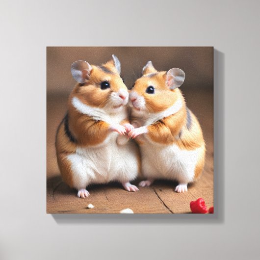 Cute Hamster Koppel Canvas Print (Voorkant)