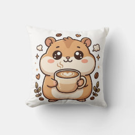 Cute Hamster Latte Hart Kawaii Kussen