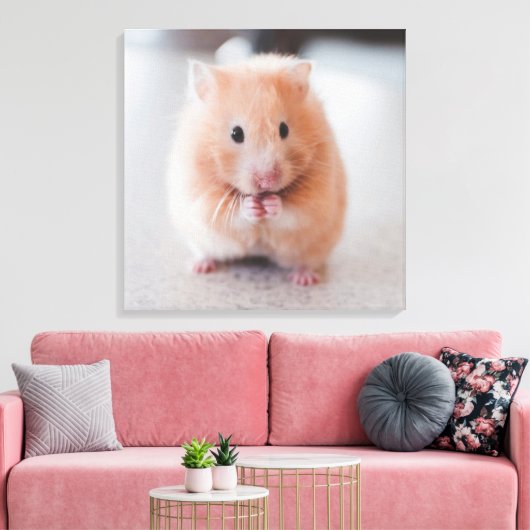 Cute Hamster Love Animals Canvas Afdruk (Insitu (Woonkamer))