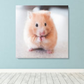 Cute Hamster Love Animals Canvas Afdruk (Insitu (Houten vloer))