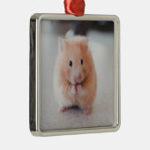 Cute Hamster Love Animals Metalen Ornament (Rechts)
