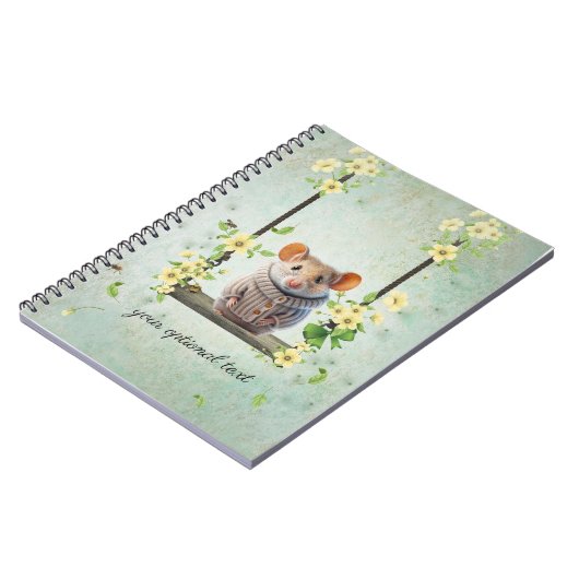 Cute Hamster op Swing Notitieboek (Linkerzijde)