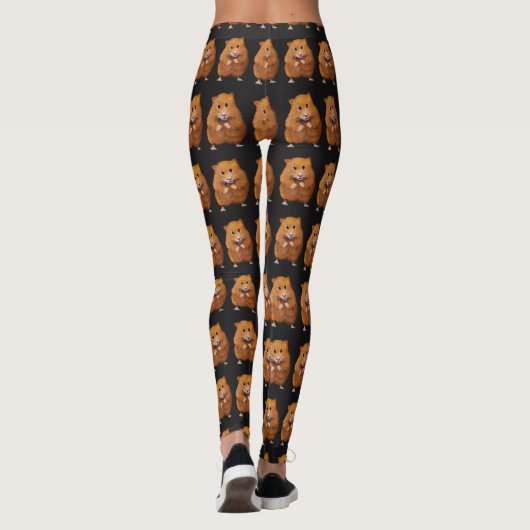 Cute Hamster Pattern, Original Hamster Art Leggings (Achterkant)